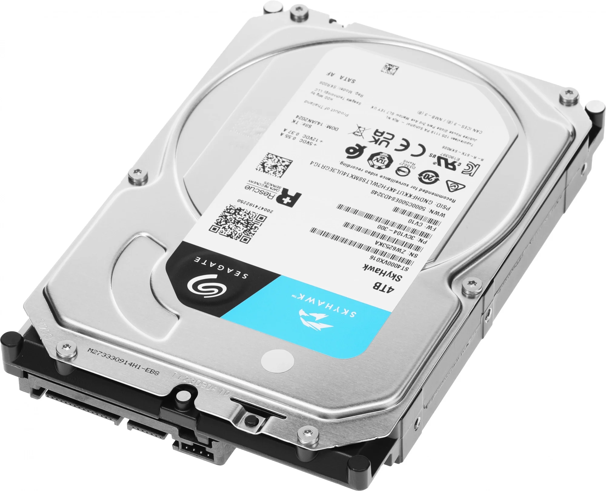 ST4000VX016 жесткий диск 4Тб для систем видеонаблюдения, интерфейс SATA III, форм-фактор 3,5", скорость вращения 5400 об/мин, объем буфера 256 Мб, CMR