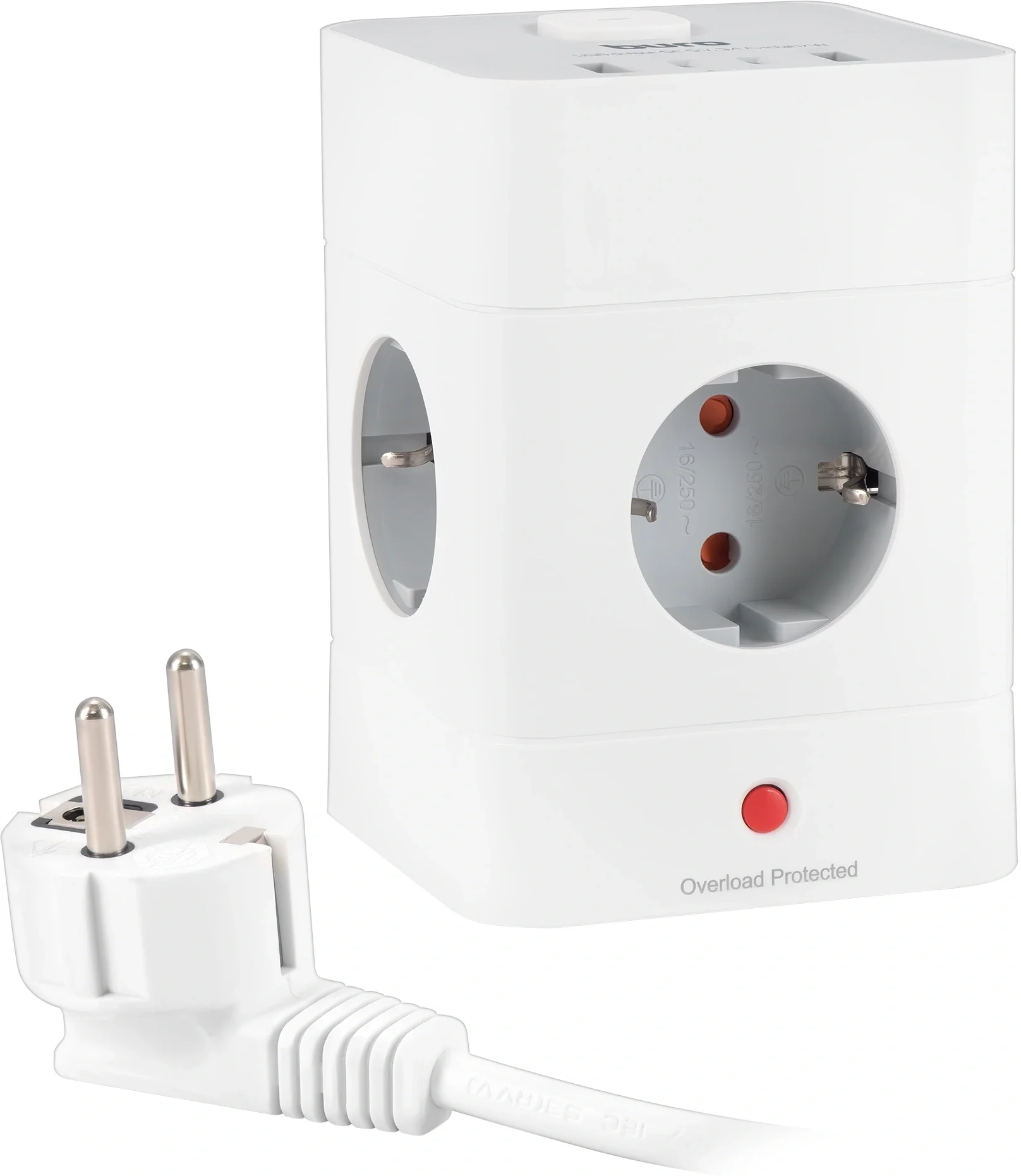 Сетевой удлинитель BURO - BU-PTE4.1UC-W, 1.5 м, 16A, белый, BU-PTE4.1UC-W