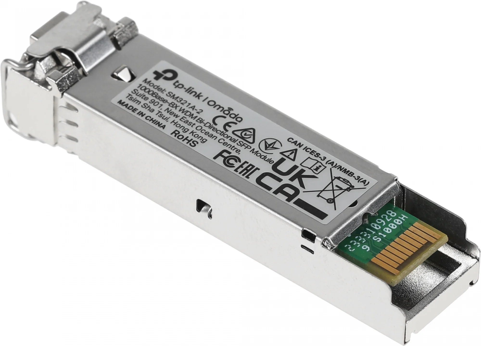 Трансивер/ 1000Base-BX WDM Bi-Directional SFP module, TX: 1550 nm and RX: 1310 nm, 1 LC Simplex port , up to 2 km transmission distance in 9/125 ?m SMF