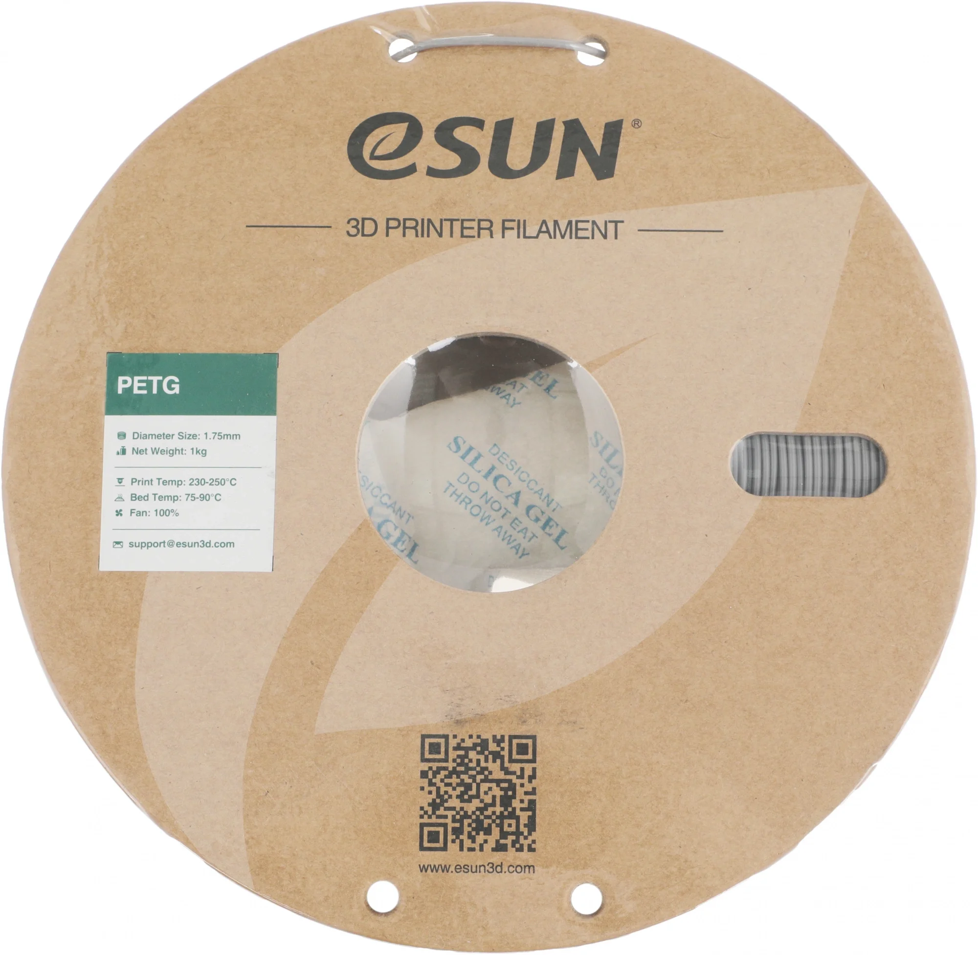 Катушка PETG-пластика ESUN 1.75 мм 1кг.,  серебристый  (PETG175S1P1)