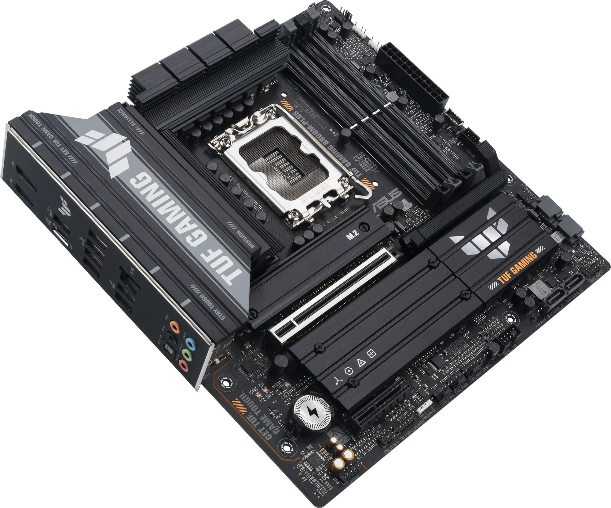 ASUS TUF GAMING B860M-PLUS (Socket 1851, ATX, 4xDDR5(256GB), DP/HDMI/1 x Type-С supports DP, 1xPCIe 5.0x16/1xPCIe 4.0x1, 1xLAN(2.5GbE), 4xSATA 6Gb/s, 3xM.2,1xType-C, 5xUSB 3.2, 2xUSB 2.0)