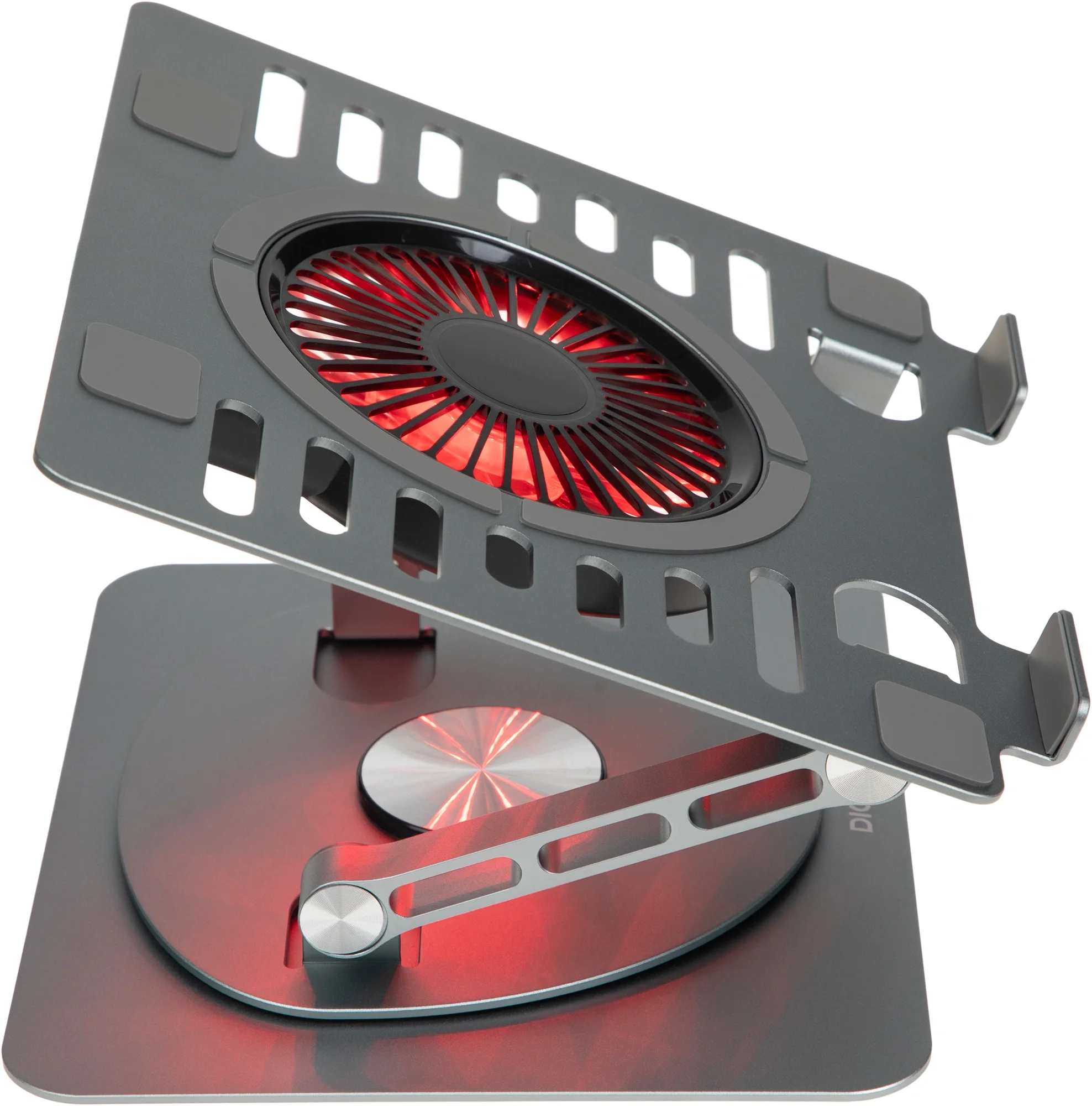 Подставка для ноутбука Digma D-NCP170-1xRGB110-360 17" 2xUSB 1x 110мм FAN Fan-control алюминий серый, D-NCP170-1XRGB110-360