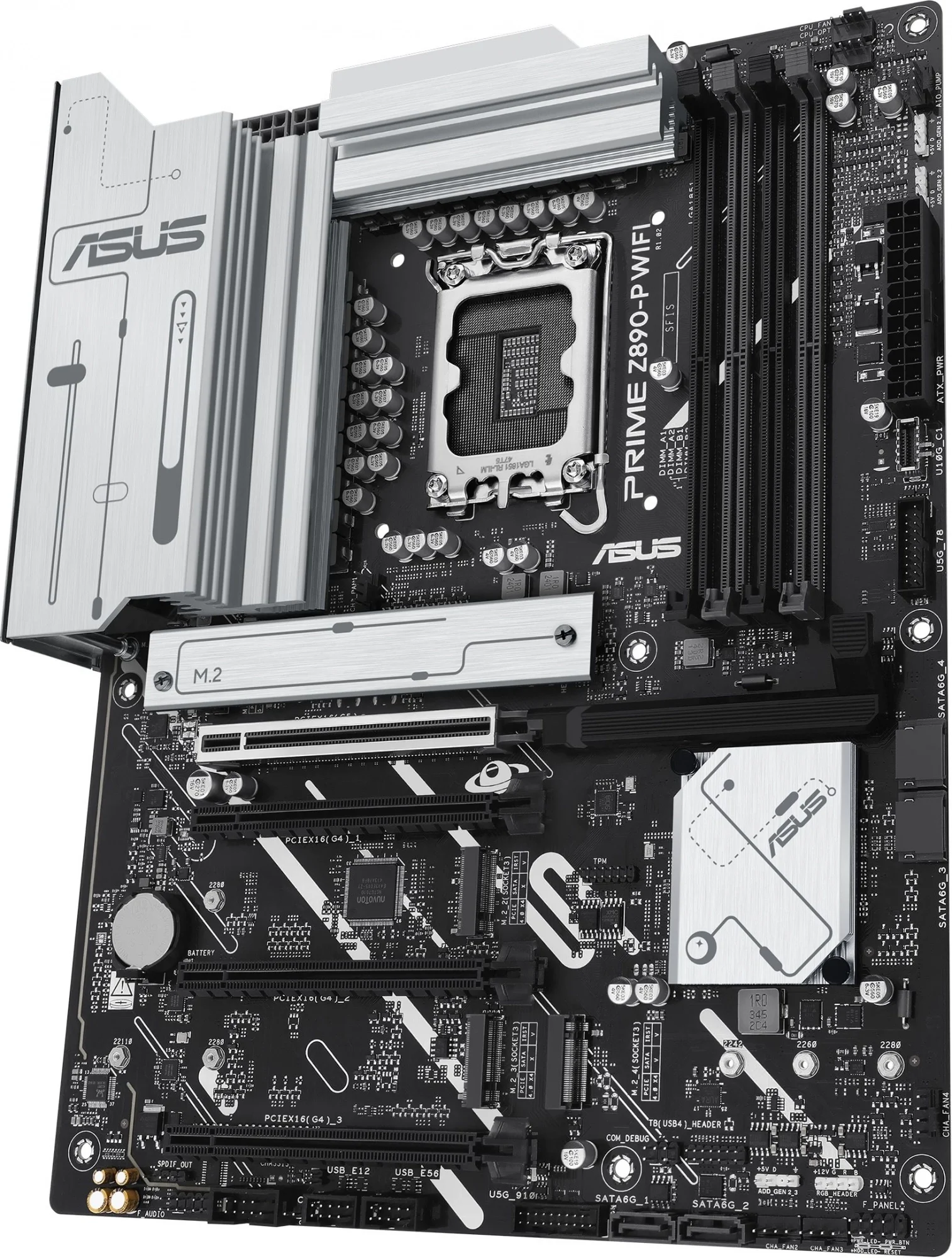 ASUS PRIME Z890-P WIFI (Socket 1851, ATX, 4xDDR5(256GB), DP/HDMI/USB Type-C, 1xPCIe 5.0x16/3xPCIe 4.0x16, 1xLAN (2.5GbE), Wi-Fi 7, BT5.4, 4xSATA 6Gb/s, 4xM.2, 1xThunderbolt 4 , 7xUSB )