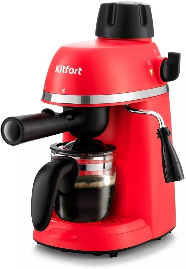 Кофеварка капельная Kitfort КТ-760-1 красный/черный, молотый кофе, 240мл, 800Вт, 3,5 бар