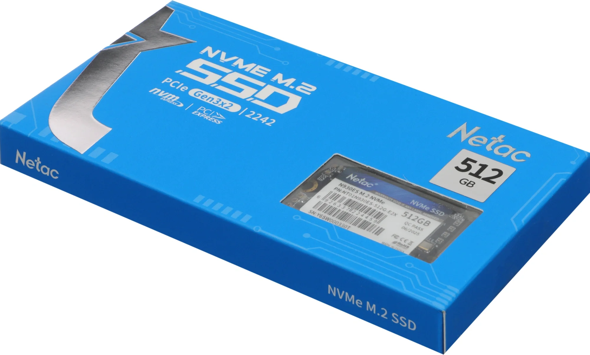 Твердотельный накопитель SSD Netac N930ES 512GB 
PCIe 3 x2 M.2 2242 NVMe 3D NAND, R/W up to 1650/1500MB/s, IOPS(R4K) 180K/200K, TBW 300TB, 3y wty 

