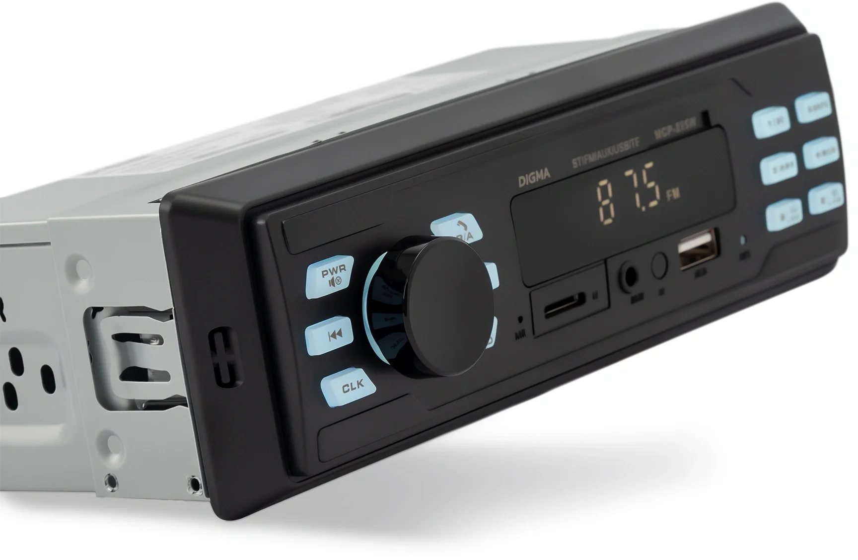 Автомагнитола Digma MCP-225W, 1 DIN, Bluetooth, USB Type-A, AUX
