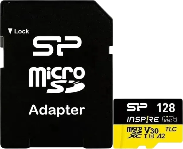 <119986> Карта памяти microSD 128Gb Silicon Power Inspire V30 A2 microSDXC Class 10 + адаптер SD [SP128GBSTXLA2V1NSP]