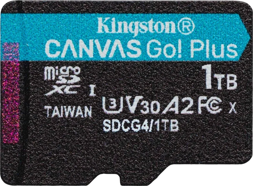 Карта памяти MicroSDXC_1 Tb Kingston Canvas Go Plus 200Mb/s A2 U3 V30 / R200Mb/s/W160Mb/s / SDCG4/1TB