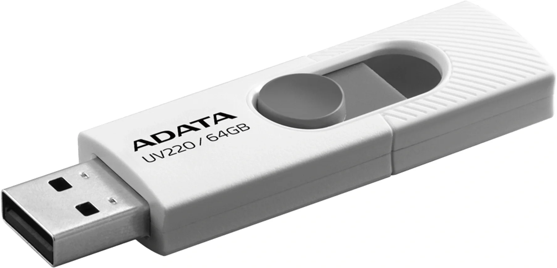 USB накопитель ADATA - UV220, USB Type A (USB 2.0), 64 ГБ, цвет белый, AUV220-64G-RWHGY