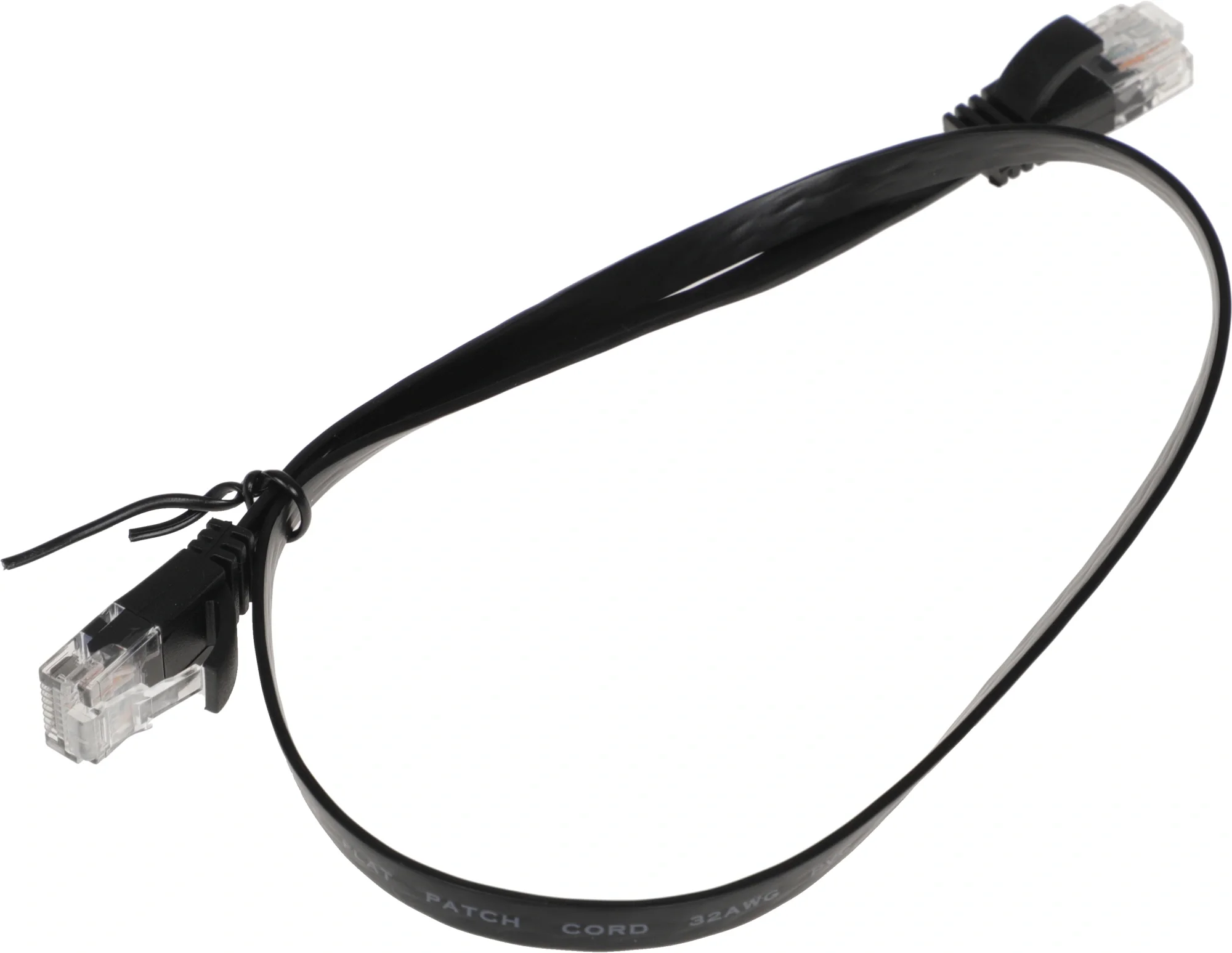 BU-C6-FLAT-0.5M-B Патч-корд Buro Flat 10Гбит/с UTP 4 пары cat.6 Cu molded 0.5м черный RJ-45  (m)-RJ-45 (m) ()