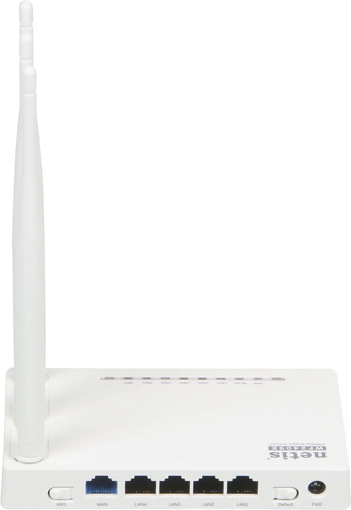Беспроводной маршрутизатор NETIS - WF2409E, 2.4 ГГц, 300Мб/с, IEEE 802.11 b/g/n, 4x RJ-45, 10/100 Мб/с, mac address filtering, 3 antennas, Белый, WF2409E