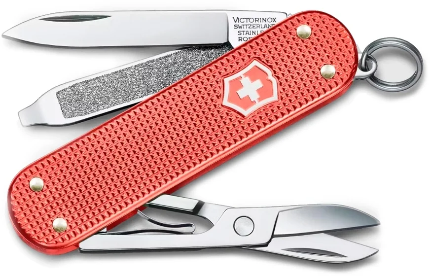 Нож перочинный Victorinox Classic SD Alox LE 2025 Stone Red (0.6221.L25)  58мм  5функц.  красный подар.коробка