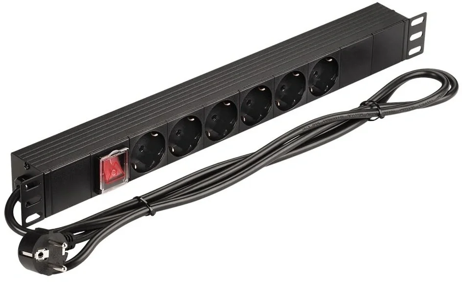 NM-PD16A-6XSH+S-2.0 Блок распределения питания Lanmaster  гор.размещ. 6xSchuko  базовые  16A  Schuko 2м