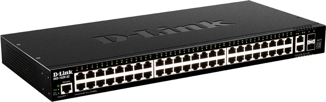 Коммутатор D-Link DGS-1520-52/A1A, L3, 48×1GbE, 2×10GbE, 2×SFP+