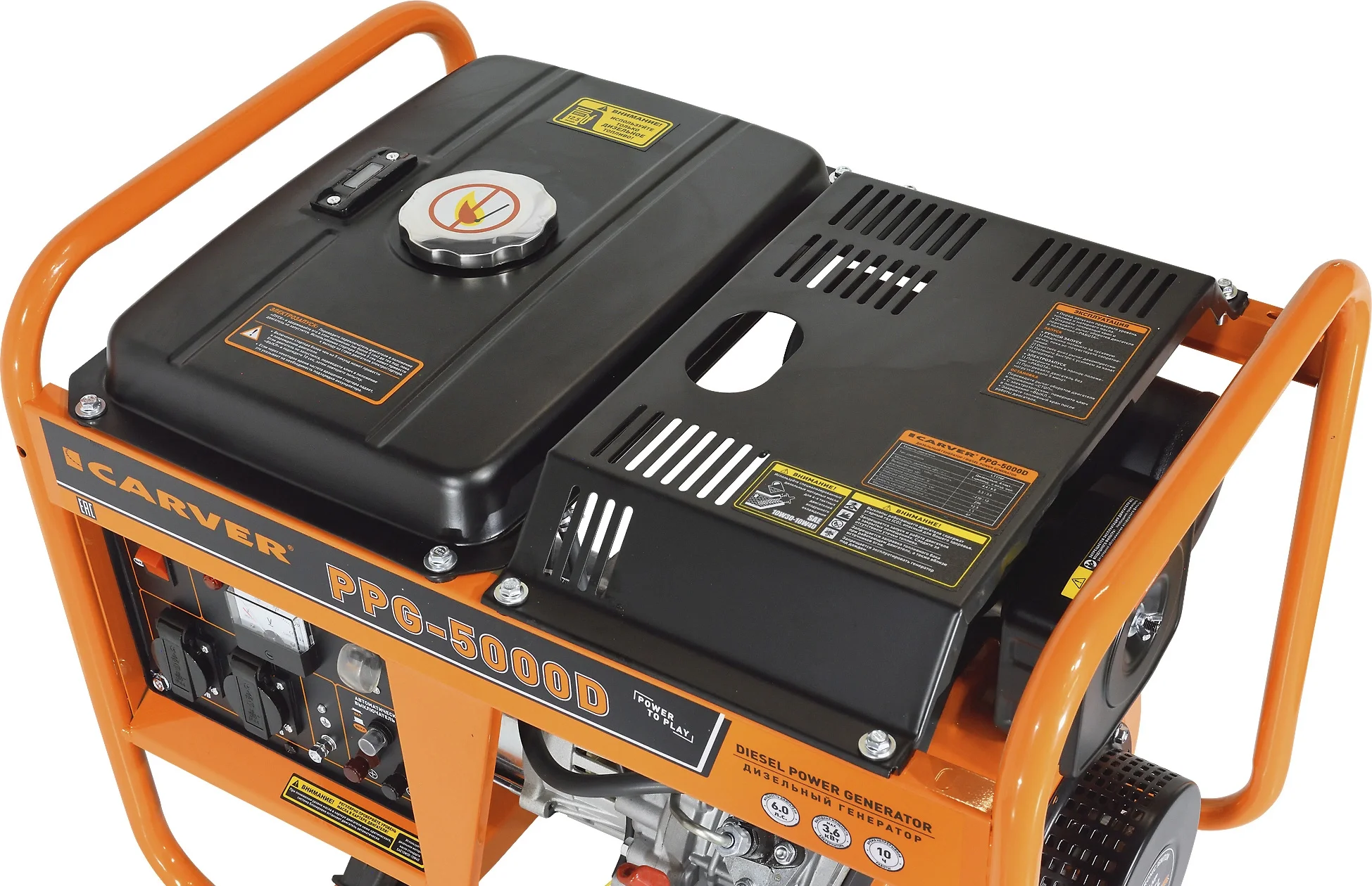 Генератор дизельный Carver PPG-5000D 01.020.00050, 3.3/3.6 кВт, 220В
