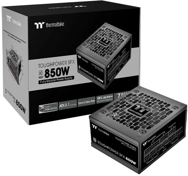 Блок питания ПК Thermaltake Toughpower SFX 850 /0850W/Fully Modular/Non Light/Full Range/Analog/80 Plus Platinum/EU/100% JP CAP/All Flat Cables/Gen 5 (PS-STP-0850FNFAPE-1)