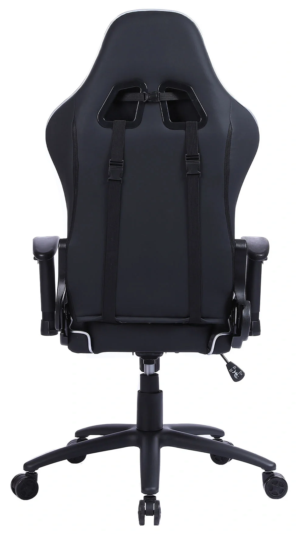 Кресло игровое Cactus CS-CHR-030 черный/серебристый экокожа с подголов. крестов. сталь
