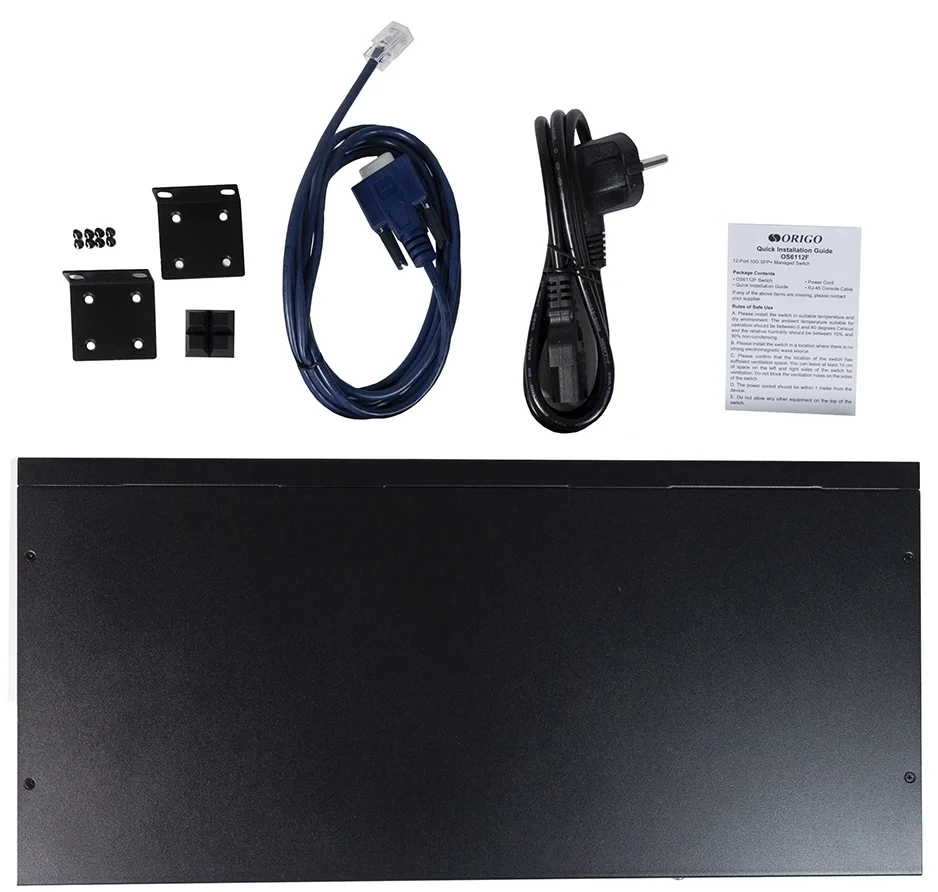 Коммутатор ORIGO OS6112F/A1A Управляемый L3 коммутатор, 12x10GBase-X SFP+, консольный порт RJ-45, комплект для установки в 19" стойку