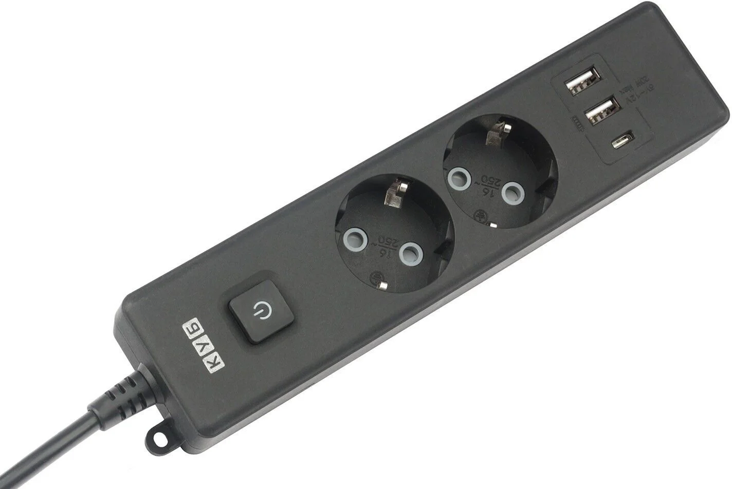 Удлинитель PowerCube PC-5B-2M, 3USB, 1.9м, 16А
