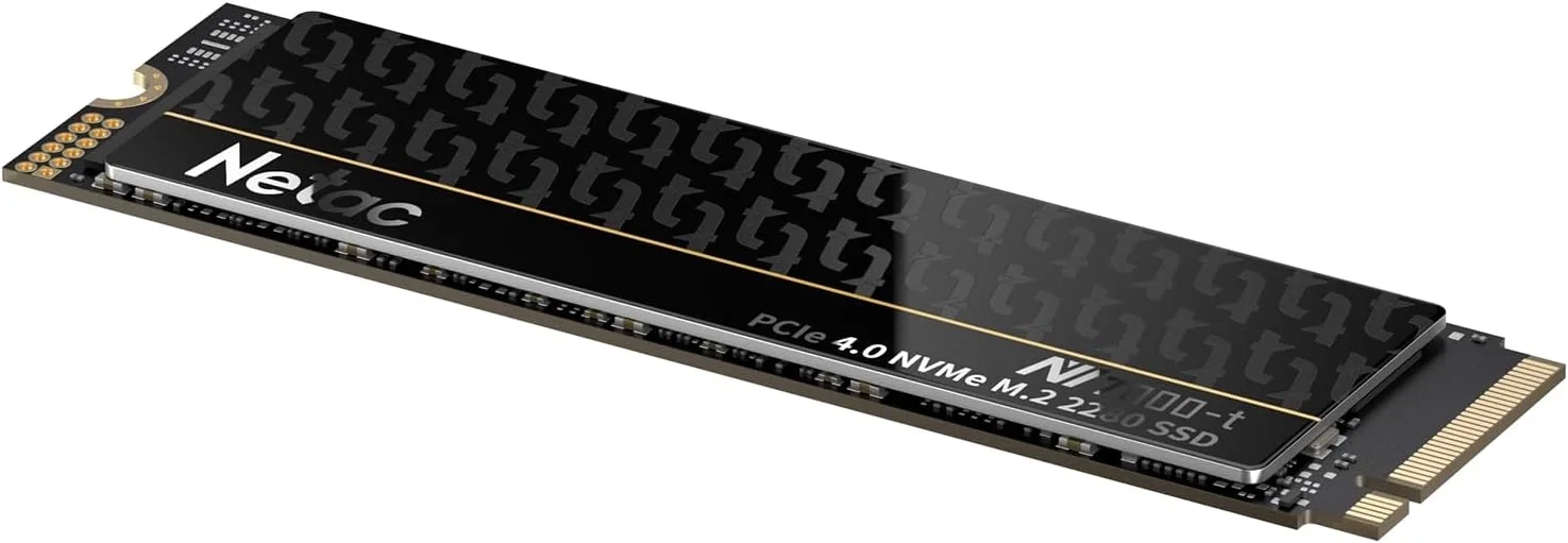 SSD накопитель Netac SSD NV7000-t 4TB PCIe 4 x4 M.2 2280 NVMe 3D NAND, R/W up to 7300/6700MB/s, IOPS(R4K) 900K/700K, TBW 2560TB, slim heatspreader, 5y wty