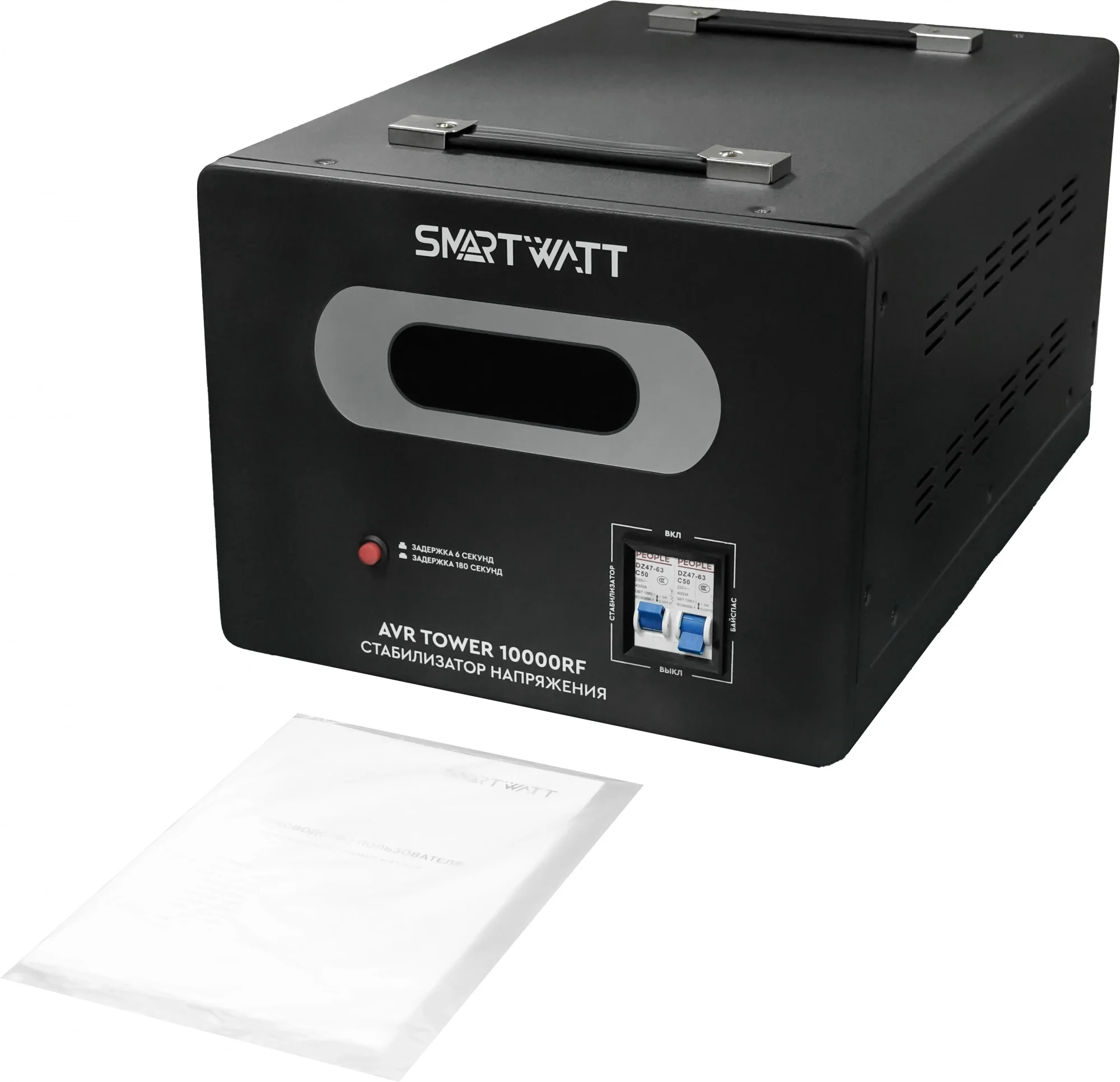 Напольный стабилизатор напряжения SMARTWATT AVR TOWER 10000RF (140W - 260W, 10000VA, 10 кВт, 50-60 Гц, LED-дисплей, реле