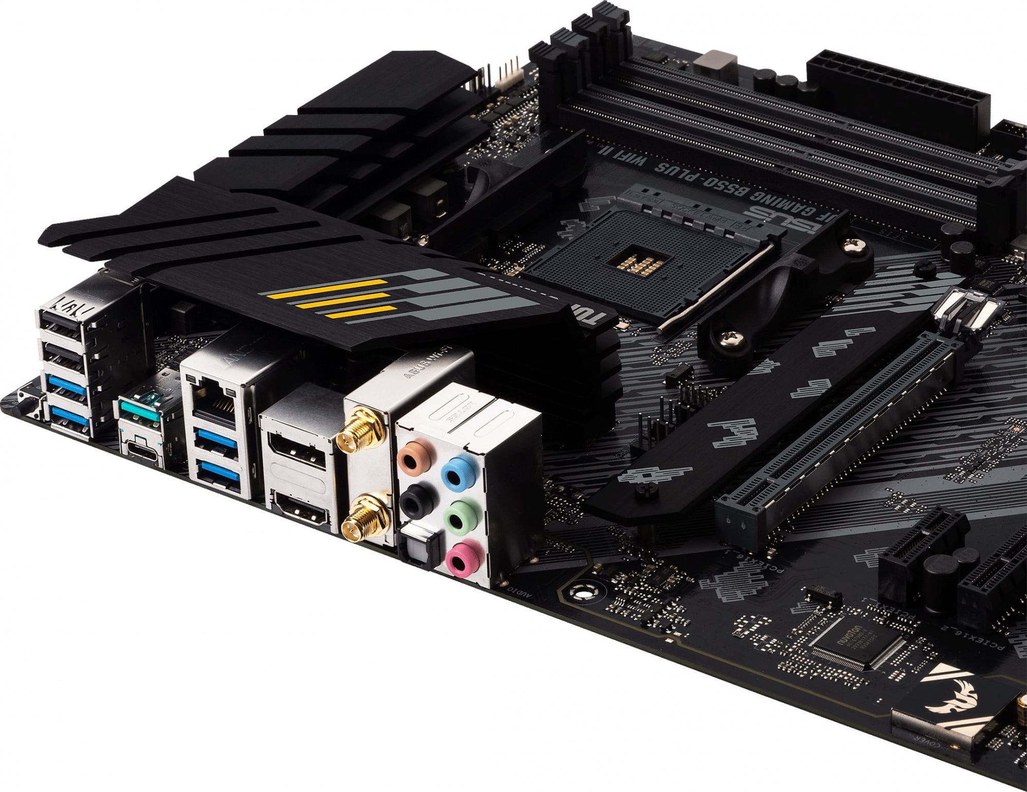 Материнская плата Asus - TUF GAMING B550-PLUS WIFI II, ATX, AMD B550, 1xAM4, 4xDDR4 до 128ГБ, 1x2.5GbE, audio, M.2, Wi-Fi, Bluetooth, HDMI, DP, 6xSATA, 2xUSB2.0, 5xUSB3.2, 1xUSB3.2 Type C, TUF GAMING B550-PLUS WIFI II