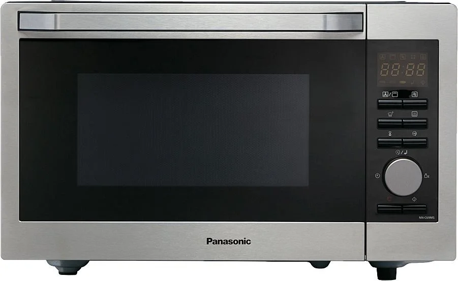Микроволновая печь Panasonic NN-C69MSZPE нержавеющая сталь/черный, 30 л, 1000 Вт, переключатели - кнопки, поворотный механизм