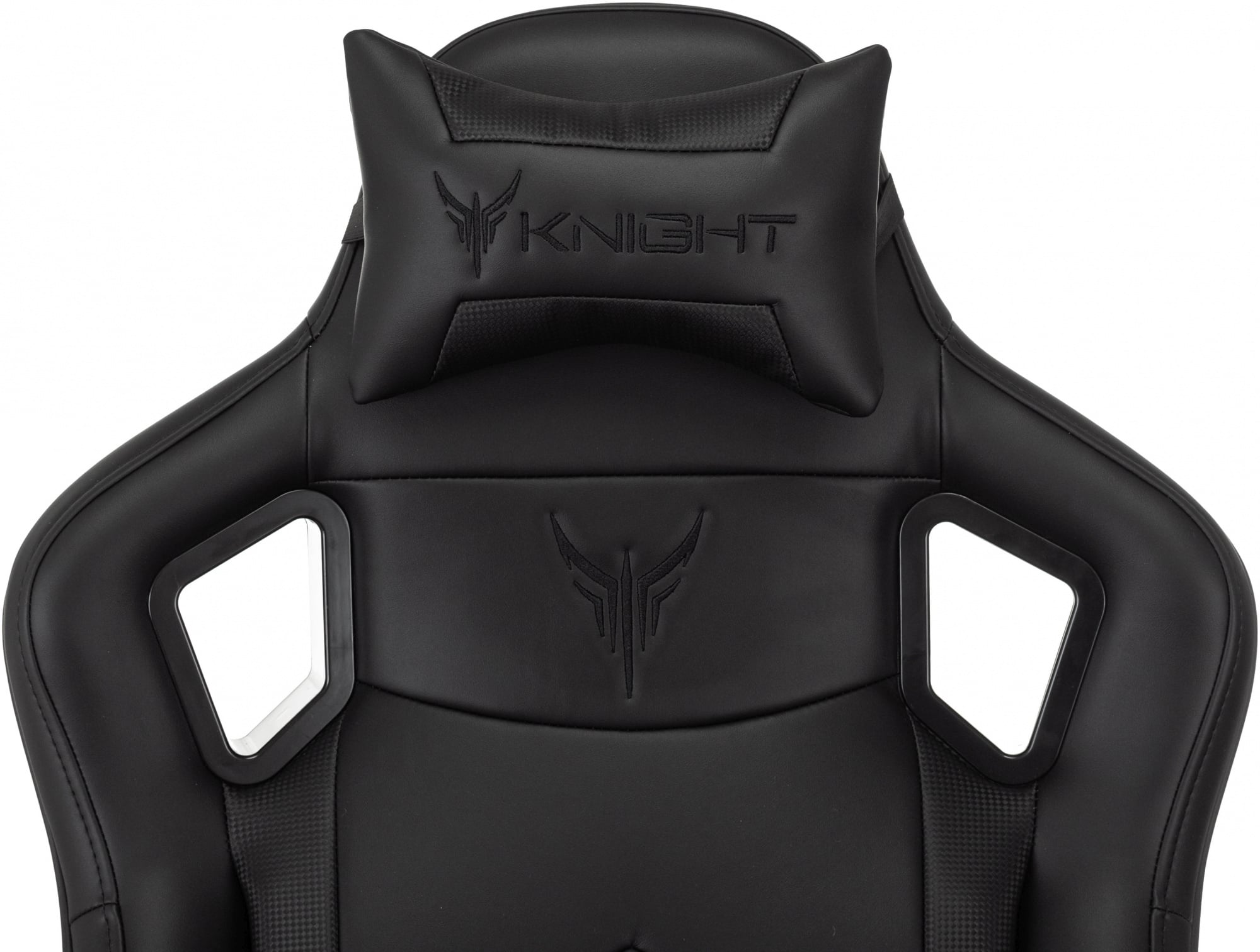 Кресло игровое Knight Gladiator черный экокожа с подголов. крестов. металл