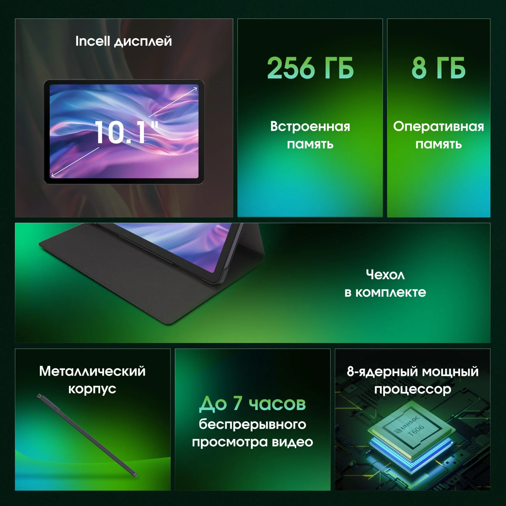 Планшет Digma Pro Zoom T606 (1.8) 8C RAM8Gb ROM256Gb 10.1" IPS 1920x1200 4G Android 14 темно-серый 13Mpix 5Mpix BT WiFi microSD 1Tb 7000mAh 24hr 298hrs