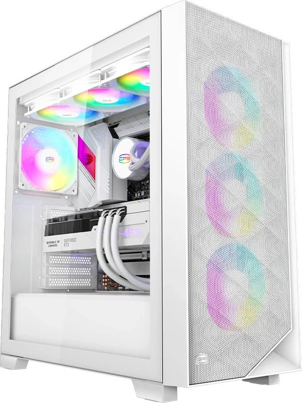 Компьютерный корпус PcCooler C3D510 WH ARGb белый без БП ATX 3x120мм 2xUSB3.0 1xUSB3.1 audio bott PSU