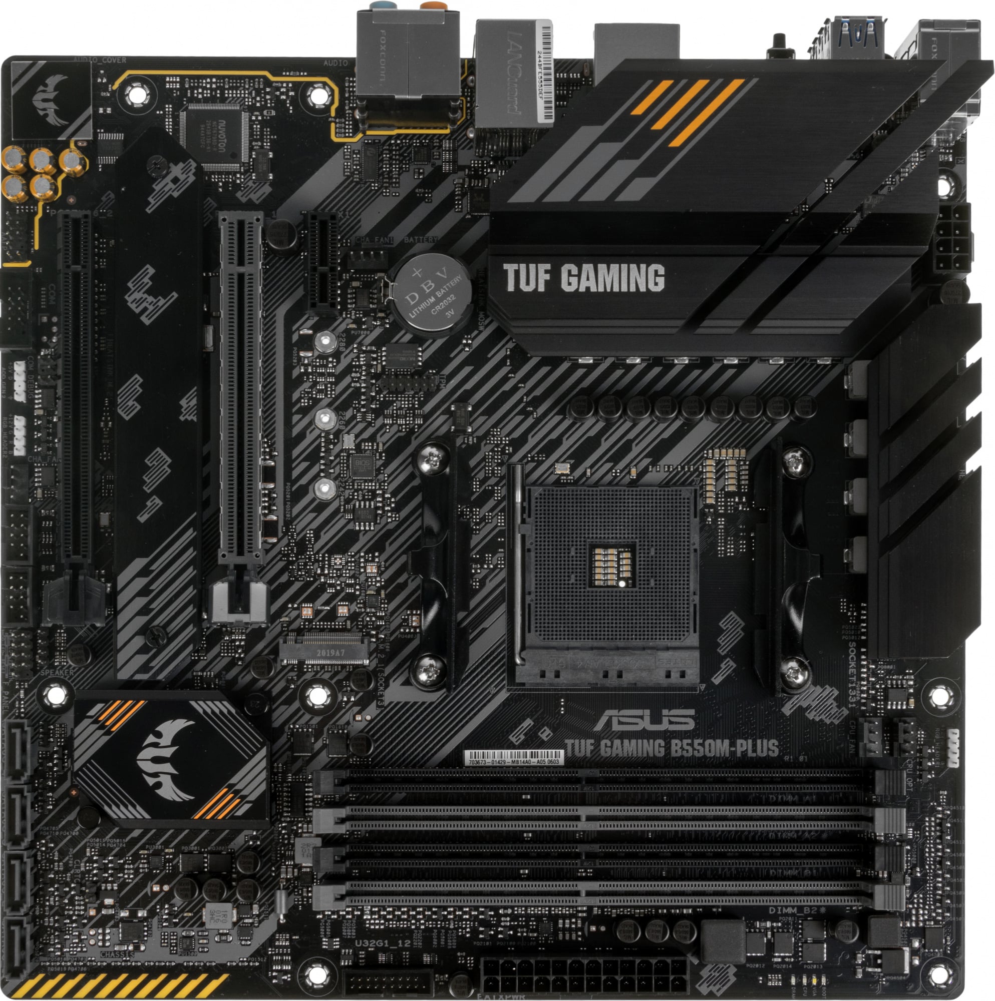 Материнская плата ASUS TUF GAMING B550M-PLUS, AM4, AMD B550, 4xDDR4, 4xSATA, 2xM.2, 1xPCIe 4.0 x16, 1xPCIe 3.0 x16, 1xPCIe x1, 1xHDMI, 1xDP, 1x 2.5Gb LAN, 4xUSB-A 3.2 Gen 1, 1xUSB-A 3.2 Gen 2, 2xUSB-A 2.0, 1xUSB-C 3.2 Gen 2, 5x3.5 мм, 7.1, mATX