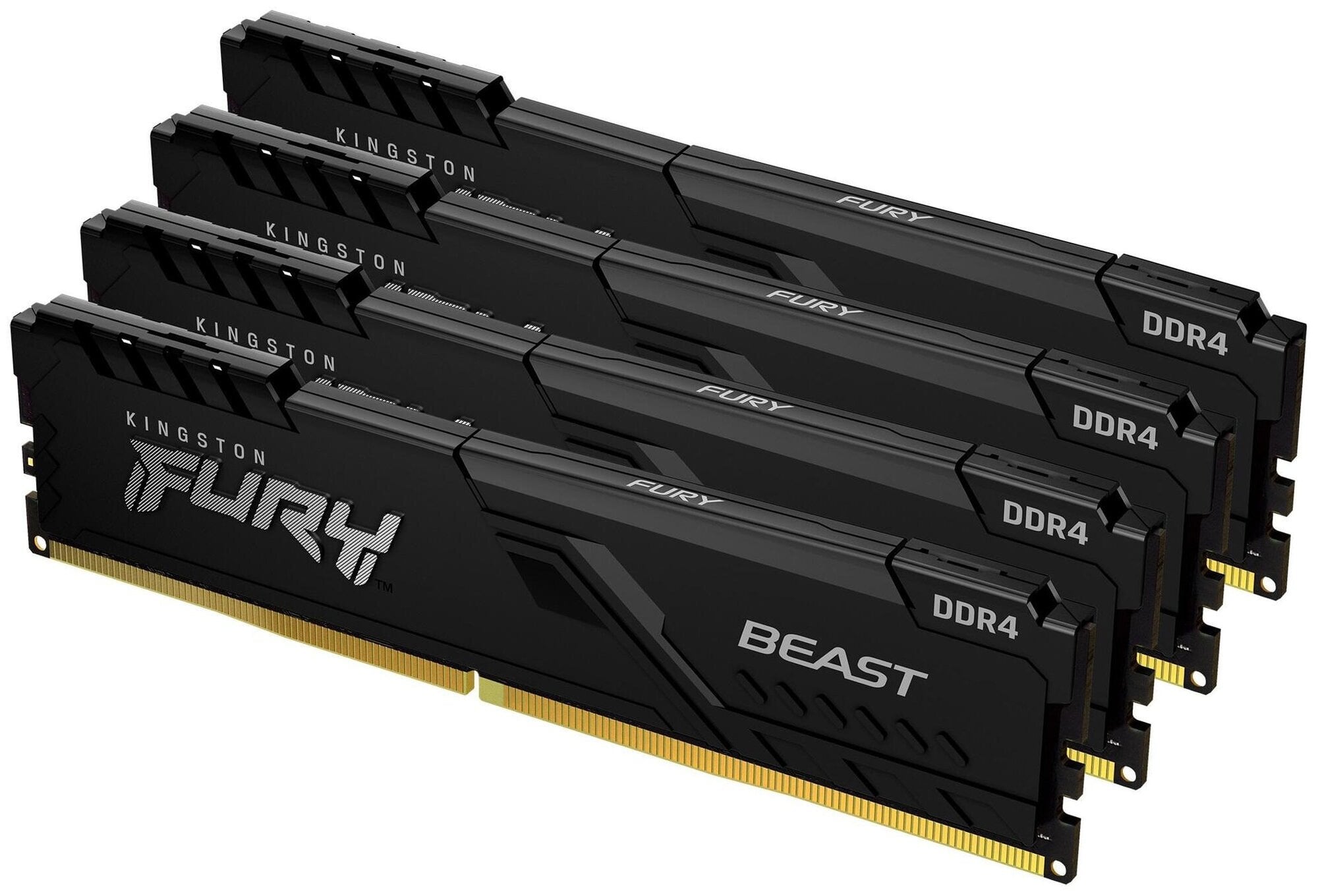Модуль памяти Kingston 32GB Kingston DDR4 3200 DIMM FURY Beast Black Gaming Memory KF432C16BBK4/32 Non-ECC, CL16, 1.35V, KF432C16BBK4/32 1Gx8 (Kit of 4), RTL