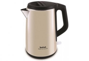 Чайник электрический Tefal KO371 I30 Safe to touch 1.5л. 2200Вт бежевый/черный корпус: металл (7211001804)