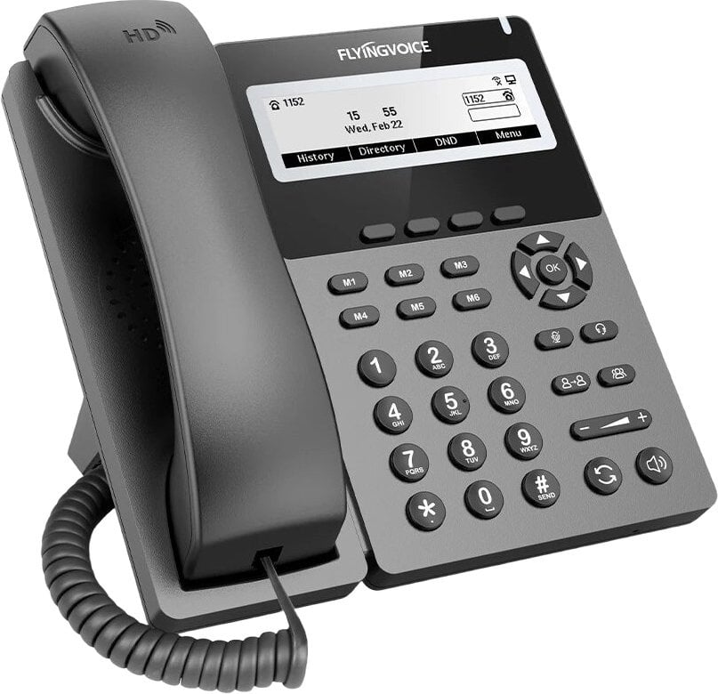VoIP-телефон FLYINGVOICE P22P, 2 линии, 2 SIP, серый