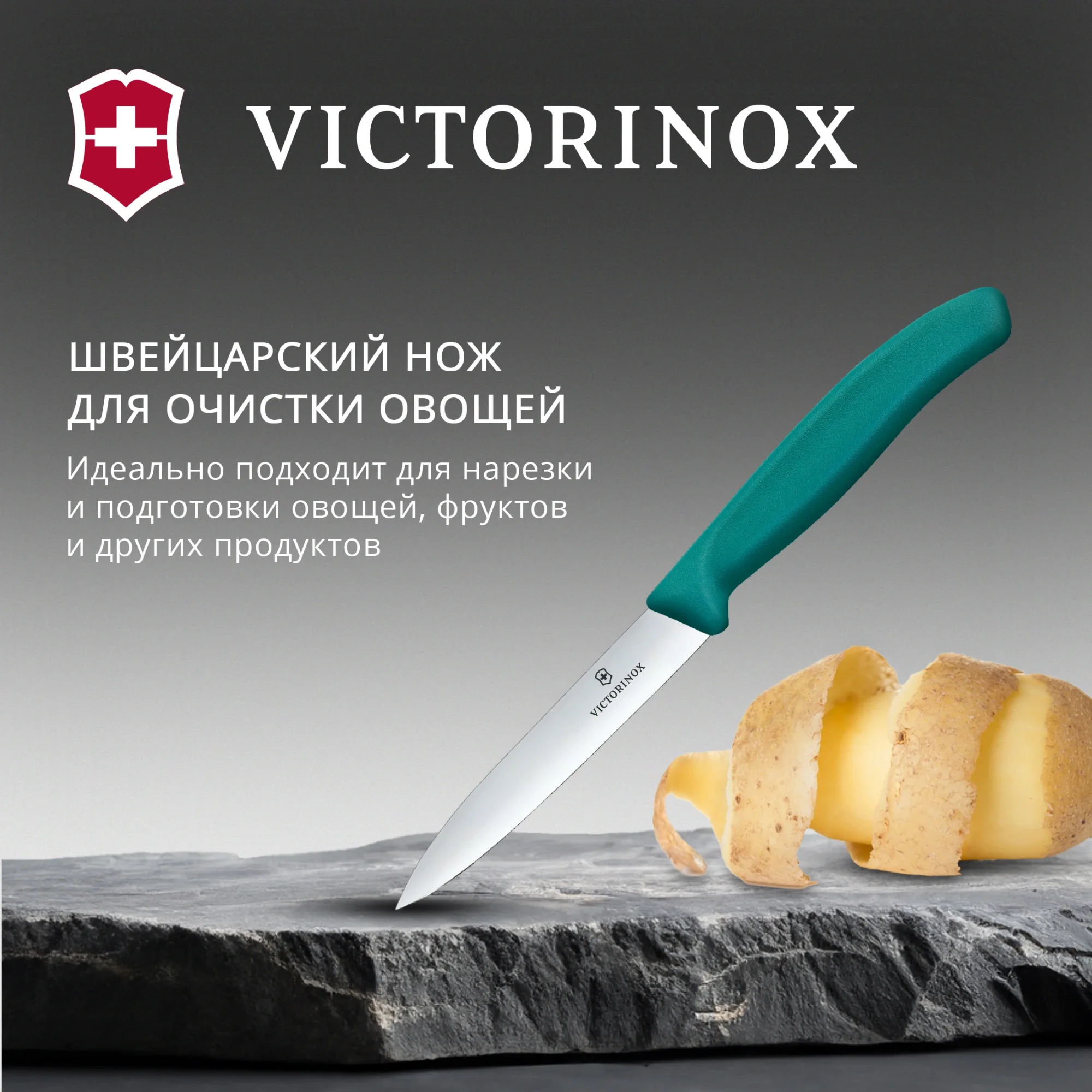 Нож Victorinox 6.7704.C1, Swiss Classic, универсальный, 100мм, зеленый
