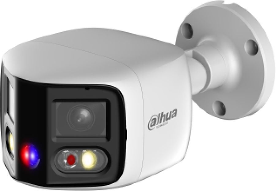 DAHUA DH-IPC-PFW3849SP-A180-E2-AS-PV-0280B Уличная цилиндрическая IP-видеокамера DUO с ИИ и активным сдерживанием 2x 4Мп, 1/2.7” CMOS, моторизованный объектив 2.8мм, видеоаналитика, ИК 25м, LED 25м