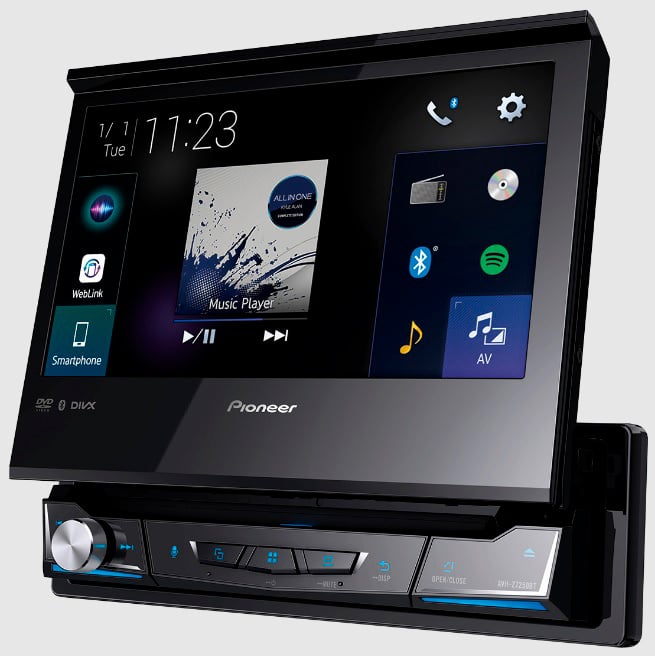 Автомагнитола Pioneer AVH-Z7250BT, 1 DIN, CD, Bluetooth, USB Type-A, AUX, CarPlay, пульт ДУ, съёмная панель