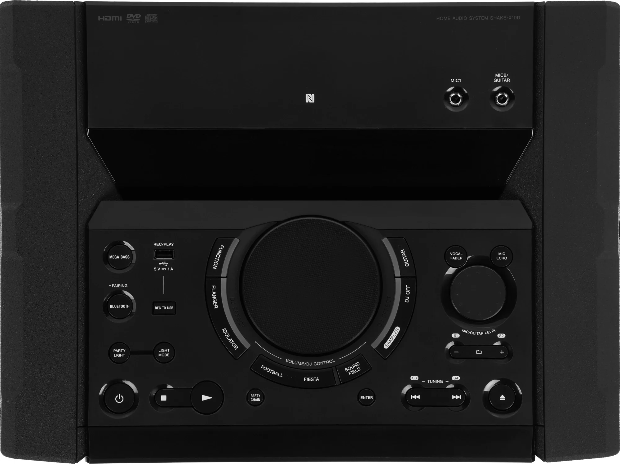 Минисистема Sony Shake-X10 черный 1200Вт CD CDRW DVD DVDRW FM USB BT