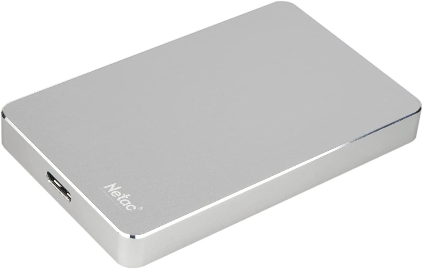 Внешний HDD 2.5" Netac (NT05K330N-001T-30SL) 1Tb K330, micro USB 3.0, алюминиевый корпус, серебристый, retail