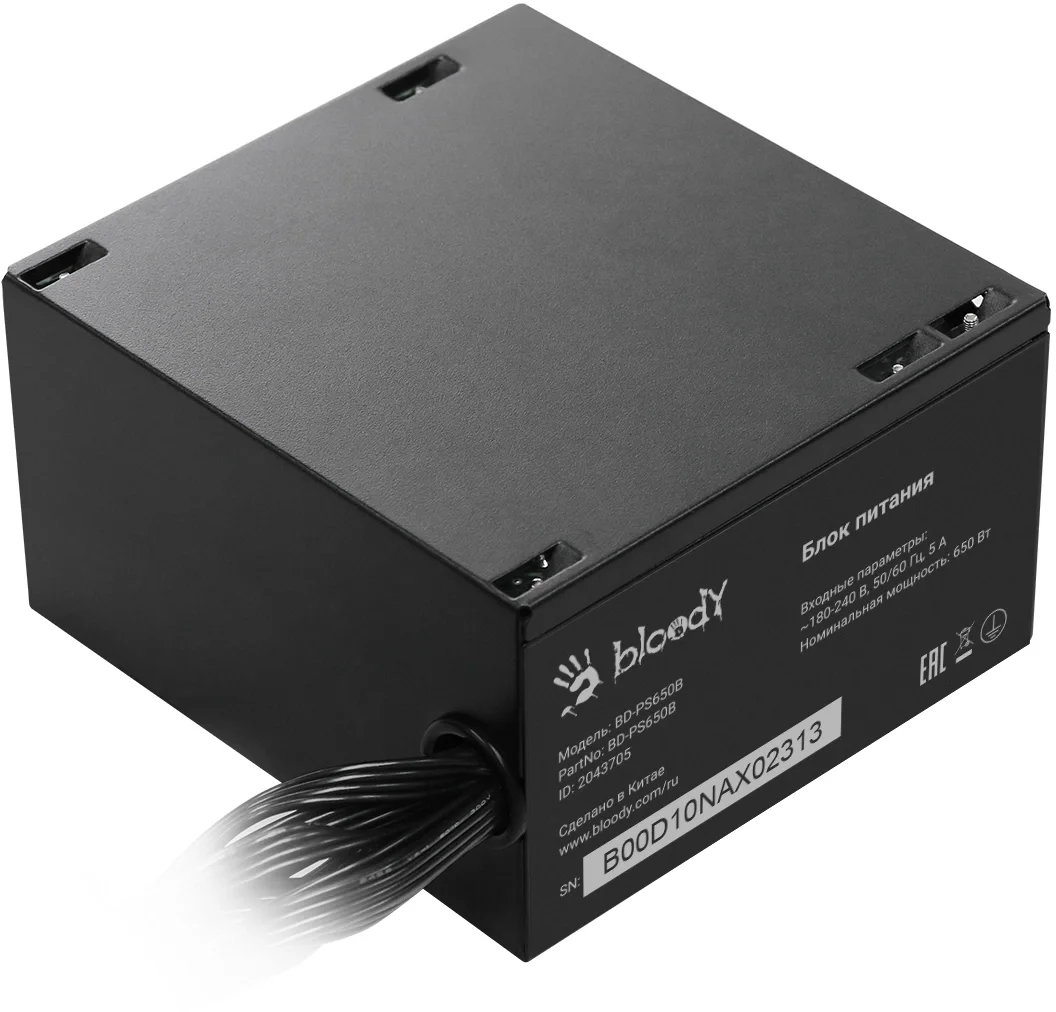 Блок питания Bloody ATX 650W BD-PS650B 80+ bronze (20+4pin) APFC  120mm  fan  6xSATA RTL