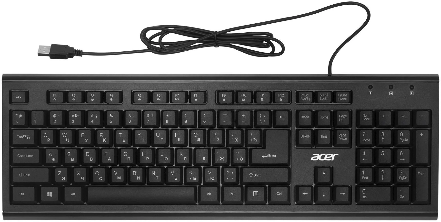 Клавиатура мембранная Acer - OKW120, Проводная, USBnum pad, цвет чёрный, ZL.KBDEE.006