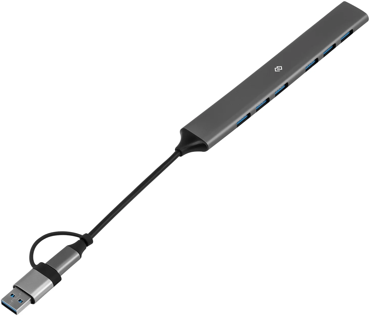 USB-хаб Digma - DHUB-7USB-AC-3.0, USB Type C / USB Type A, 7-USB3.0 Type A, цвет серебристый, DHUB-7USB-AC-3.0