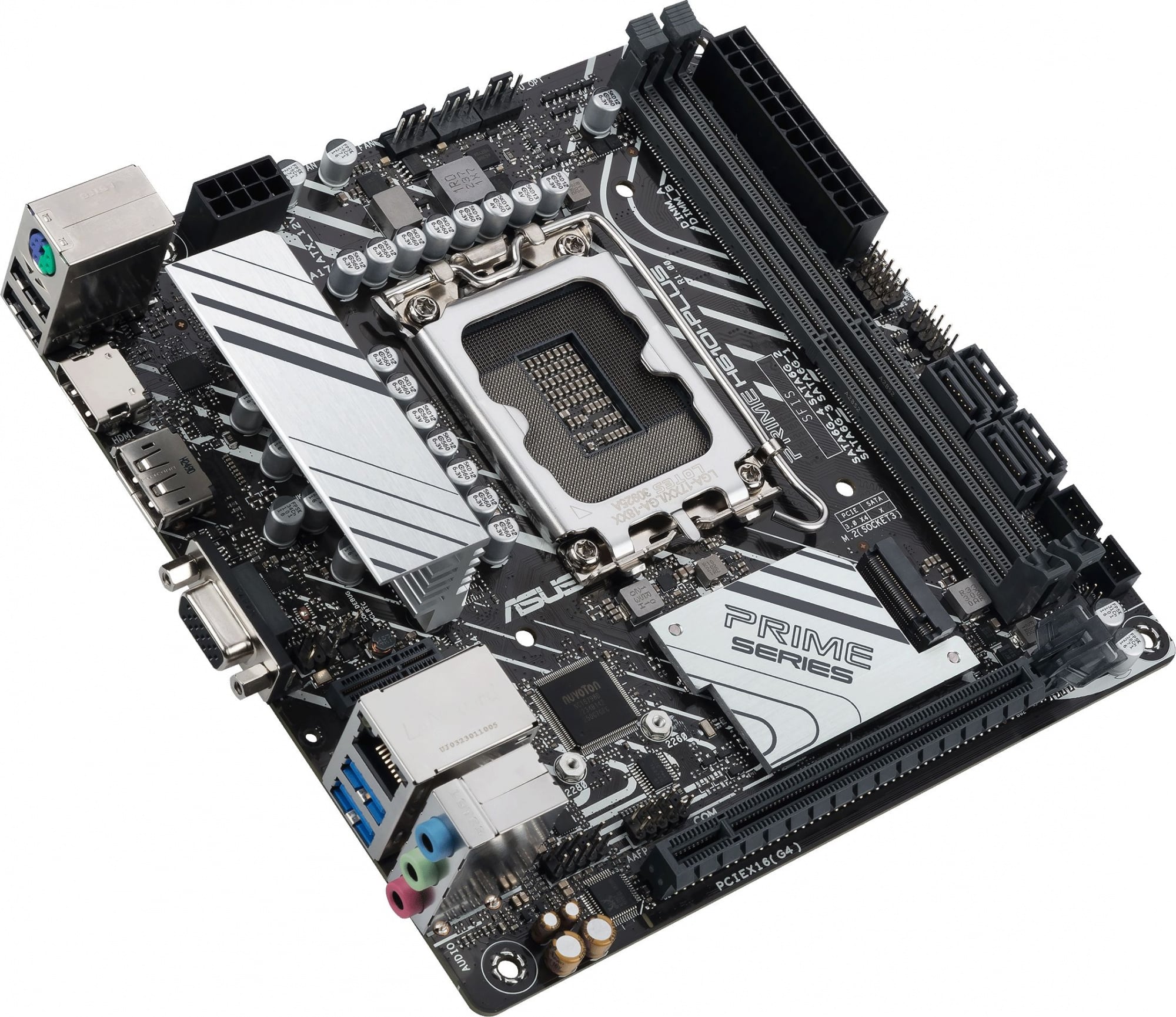 ASUS PRIME H610I-PLUS-CSM (Socket 1700, mini ITX, 2xDDR5(96GB), VGA/HDM/DP, 1xPCIe 4.0x16, 1xLAN, 4xSATA 6Gb/s, 1xM.2, 1xM.2 E key, 2xUSB 3.2, 2xUSB 2.0, 1xPS/2)