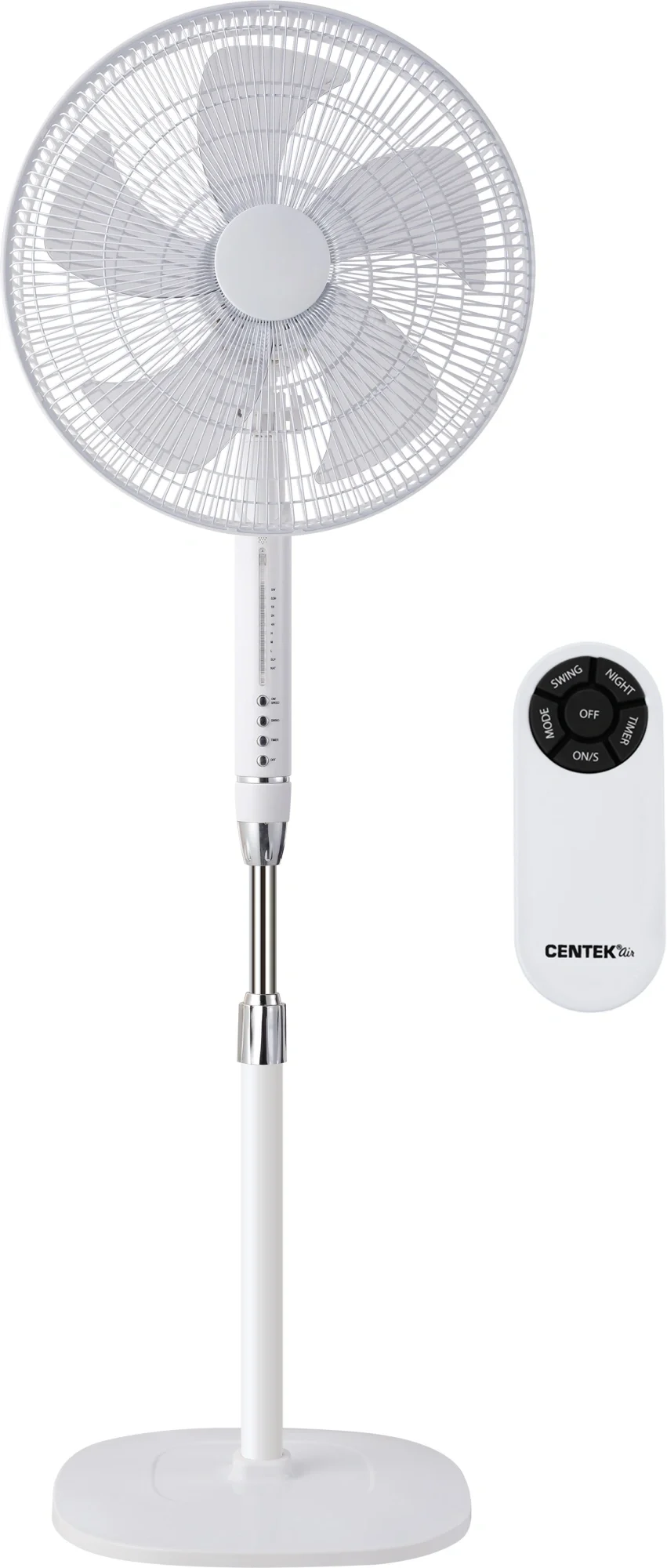 Вентилятор Centek CT-5023 белый, напольный, 65 Вт, 4 скорости, 44.5 см