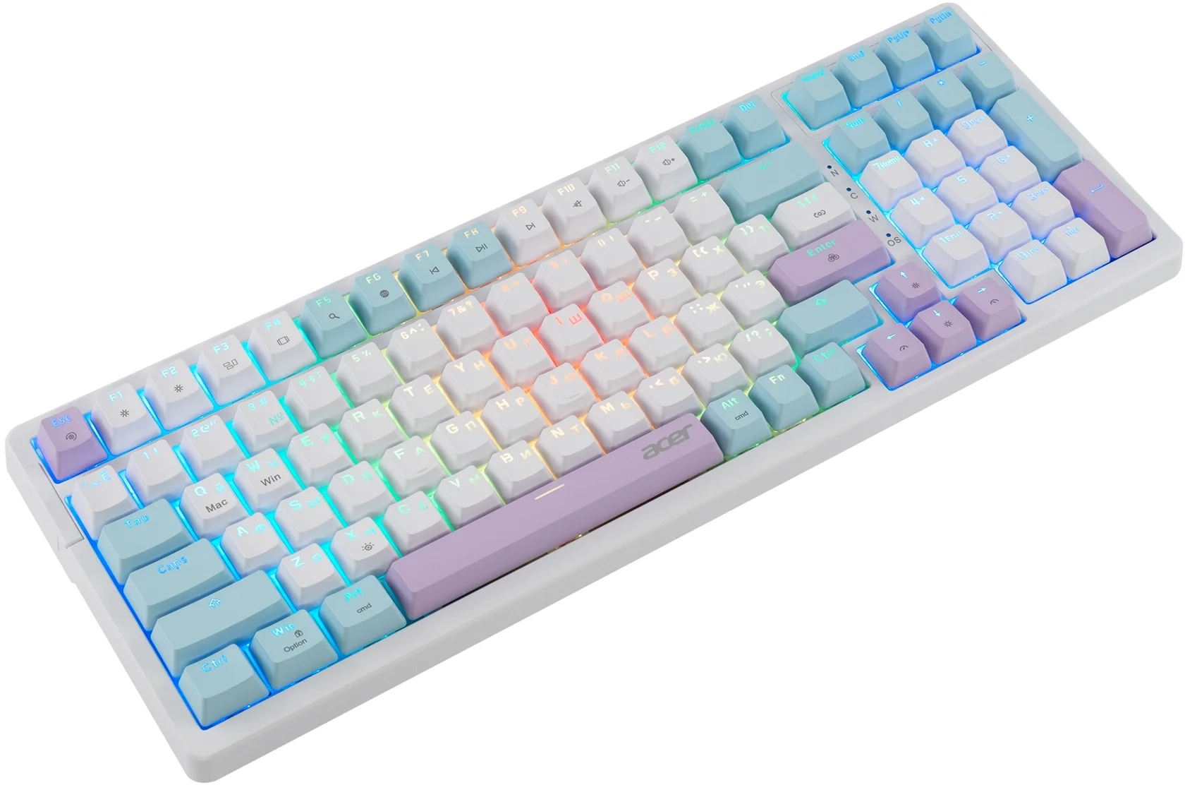 Клавиатура механическая Acer - OKW304, Проводная, USB, gaming, illumination keysnum pad, цвет белый, ZL.KBDCC.01V