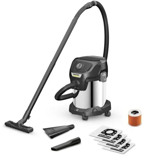 Строительный пылесос Karcher KWD 3 S V-17/4/20 Anniversary Edition черный, 1000 Вт, уборка сухая/сбор воды, пылесборник мешок/контейнер, 17 л