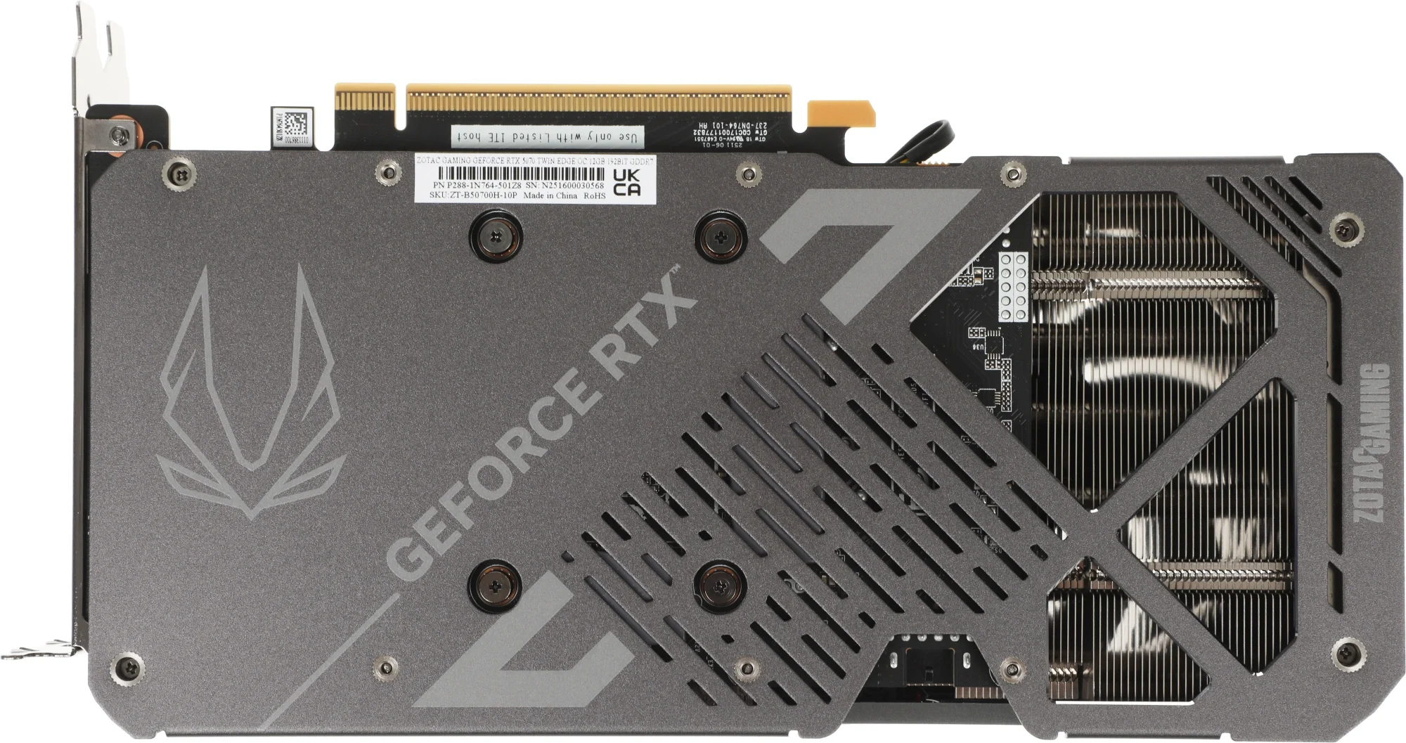 Видеокарта Zotac PCI-E 5.0 RTX 5070 TWIN EDGE OC NVIDIA GeForce RTX 5070 12Gb 192bit GDDR7 2165/28000 HDMIx1 DPx3 HDCP Ret