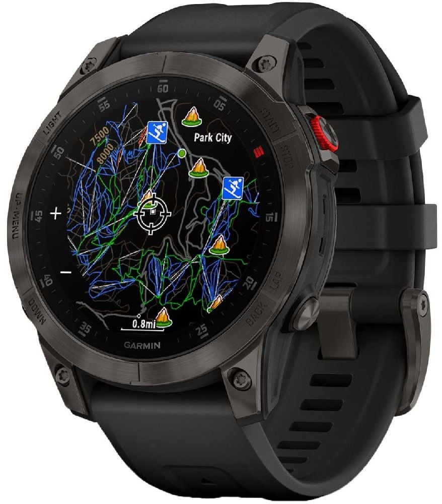 Garmin 010-02582-11 Garmin Epix (Gen 2) Black,Carbone Gray DLC Ti w/Silicone Band,EMEA  Спортивные часы 010-02582-11