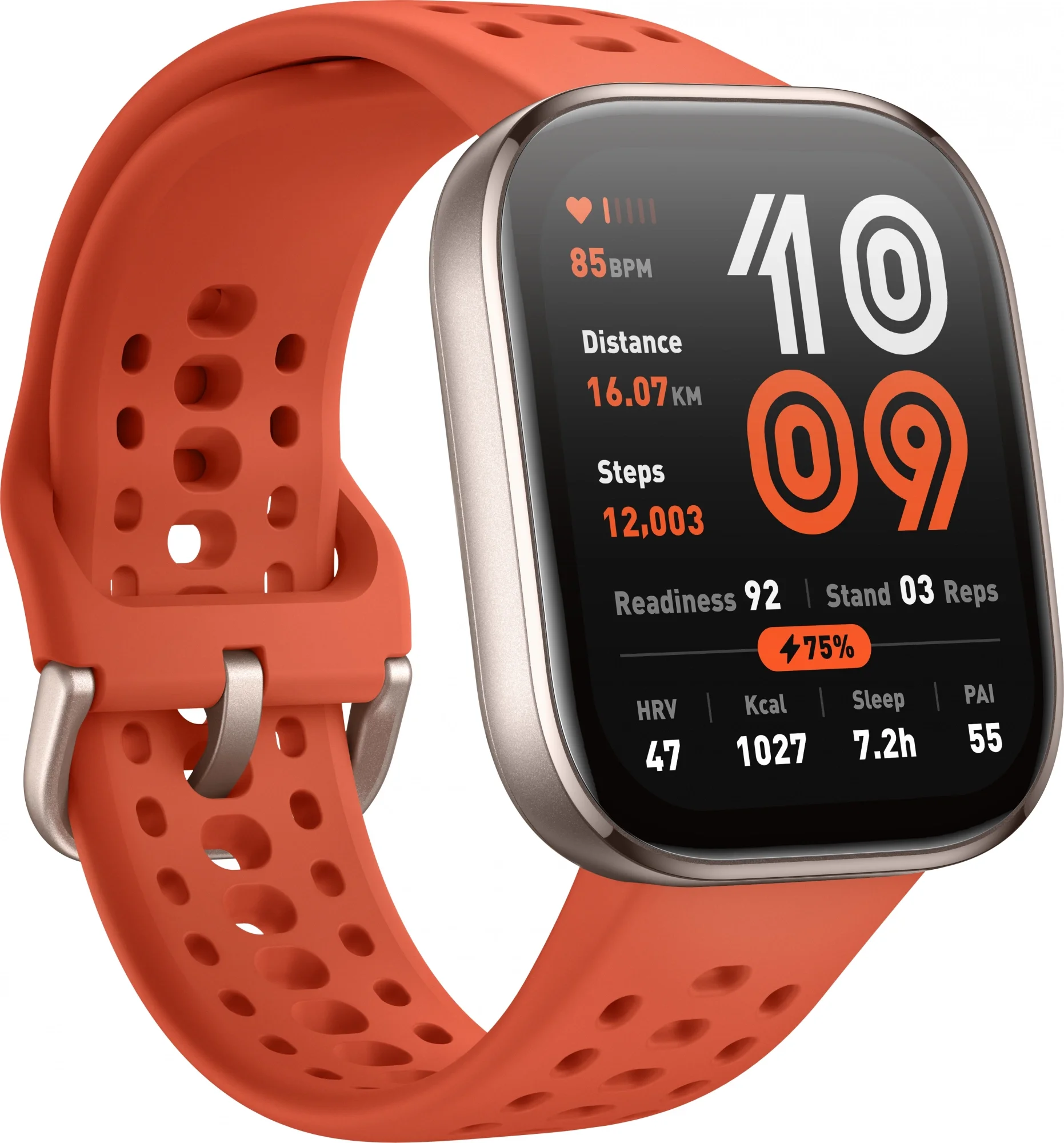 Умные часы Amazfit Bip 6 A2435 1.97" AMOLED корп.серый рем.красный разм.брасл.:130-195мм (6970100377880)