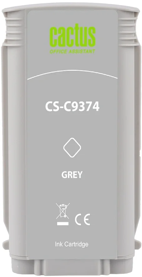 Картридж струйный Cactus CS-C9374 №72 фото серый (130мл) для HP DJ T610/T620/T770/T1100/T1100/T1120/T1200 с чипом
